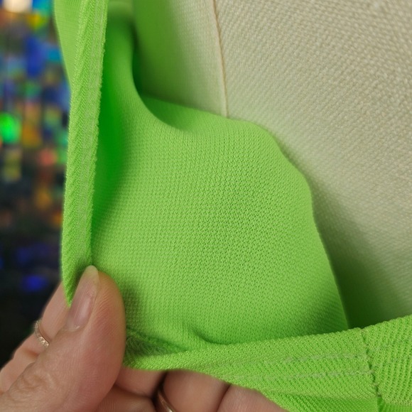 Golden‎ State Neon Lime Green Tank Dress Halter Neck Bodycon Mini Dress - Picture 4 of 7